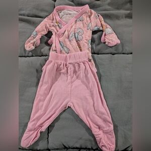 Little Sleepies Pink Elephant Baby Footie